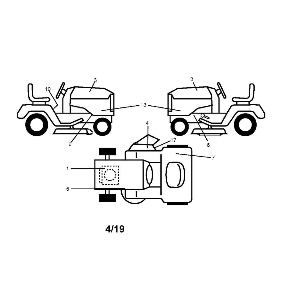 Decals Diagram and Parts List for 96041039400  Husqvarna Lawn Tractor