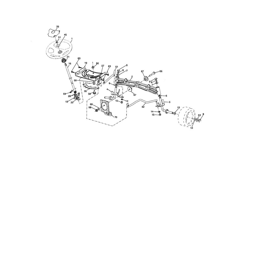 Steering Diagram and Parts List for 917287561  Husqvarna Lawn Tractor
