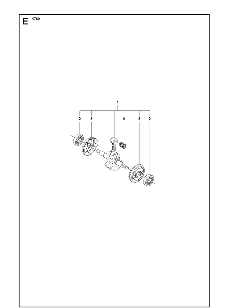 Crankshaft Diagram and Parts List for K760 2011-08 Husqvarna Lawn Tractor Accessories