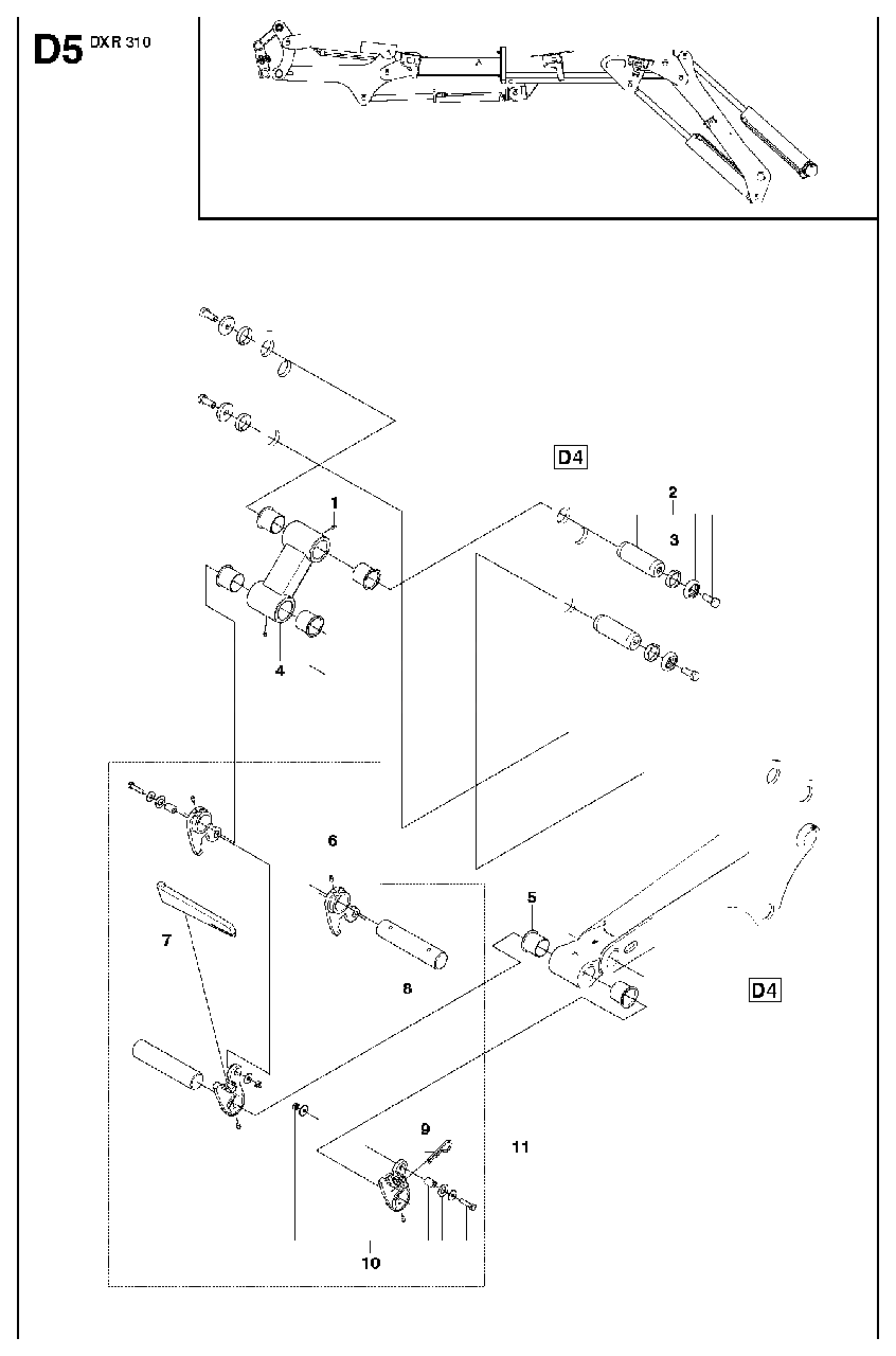 Arm Diagram and Parts List for DXR310 (1 - 42)(2009-07) Husqvarna Demolition Hammer