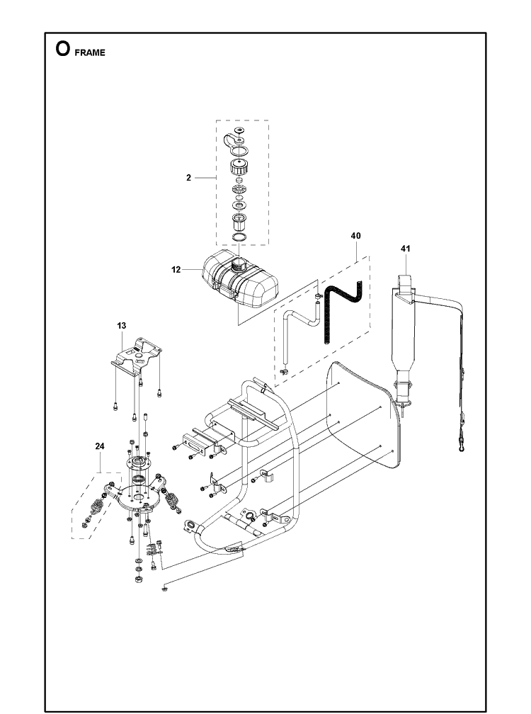 Frame Diagram and Parts List for 331RB  Husqvarna Edger