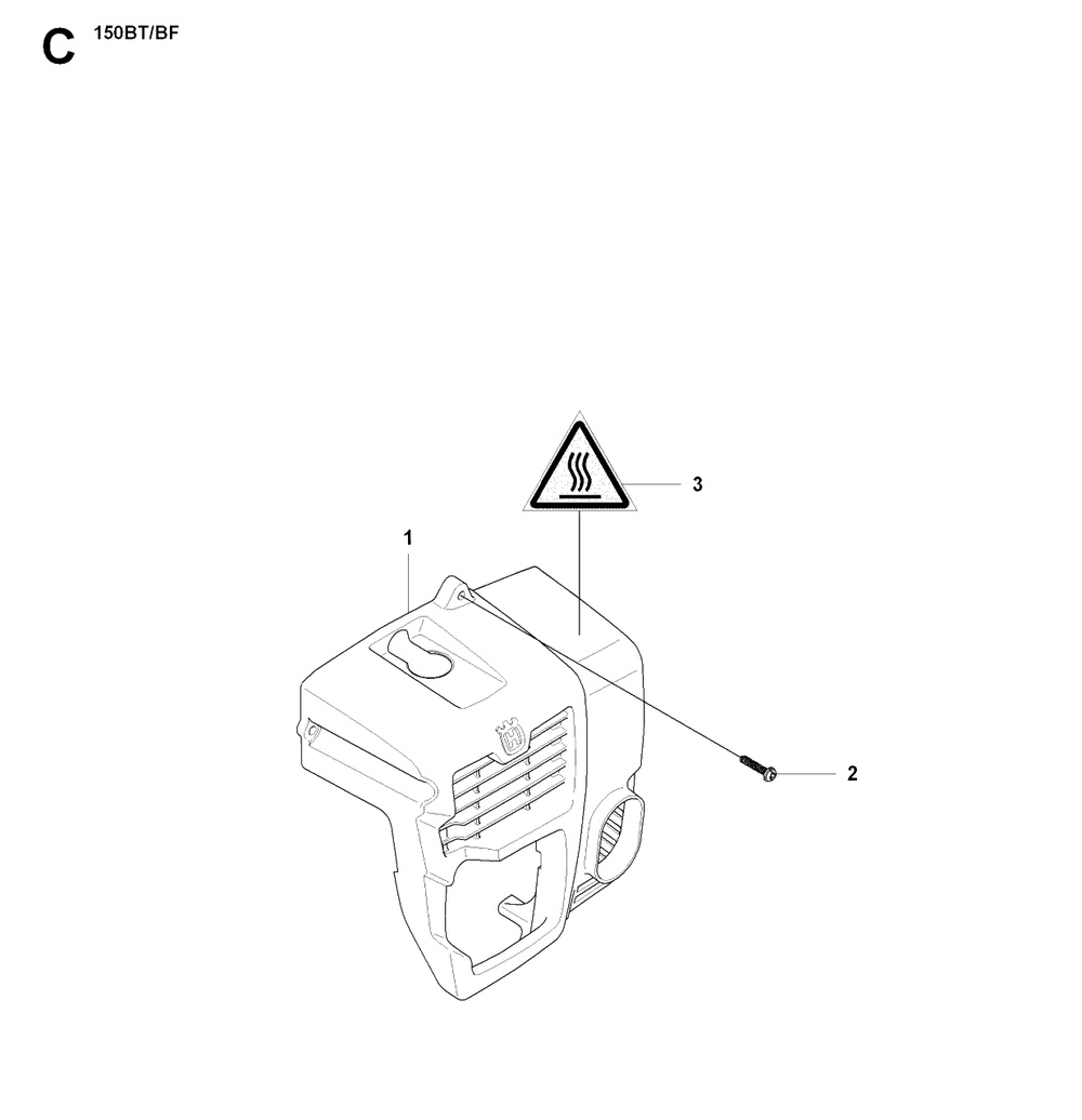 Cylinder Cover Diagram and Parts List for 150BT 20084000001 - 20184199999 Husqvarna Leaf Blower / Vacuum