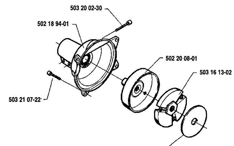 Clutch Diagram and Parts List for 235R 1992-12 Husqvarna Brush Cutter