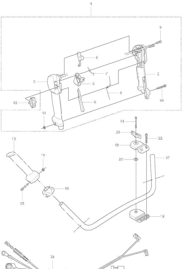 Throttle Control / 355 Rx Diagram and Parts List for 355 2007-07 Husqvarna Brush Cutter