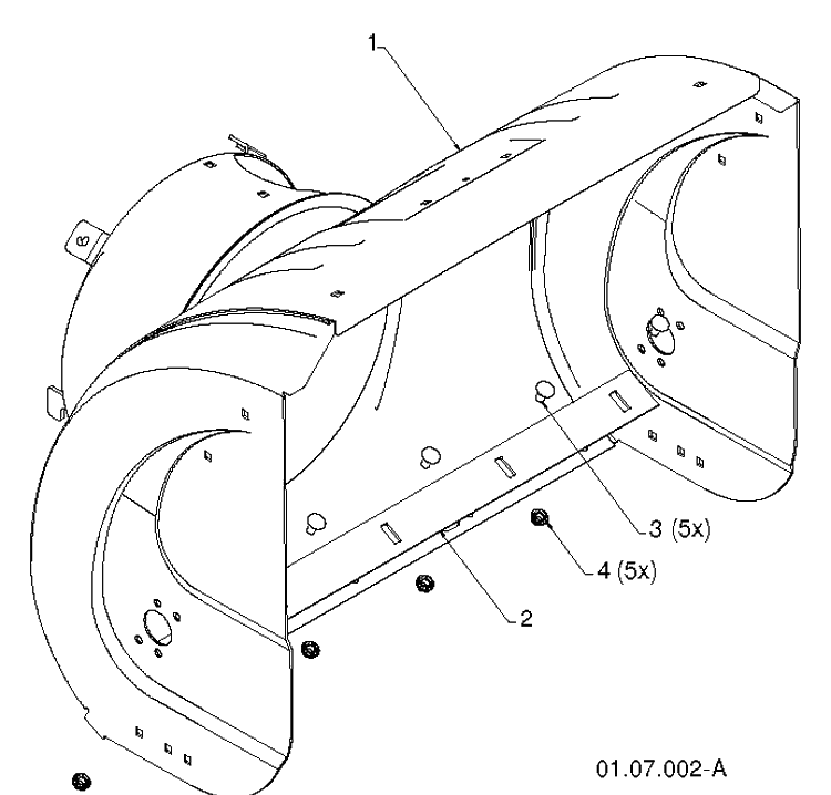 Auger Housing And Impeller 2 Diagram and Parts List for 1830HV (96193007304)(2012-06) Husqvarna Snow Blower