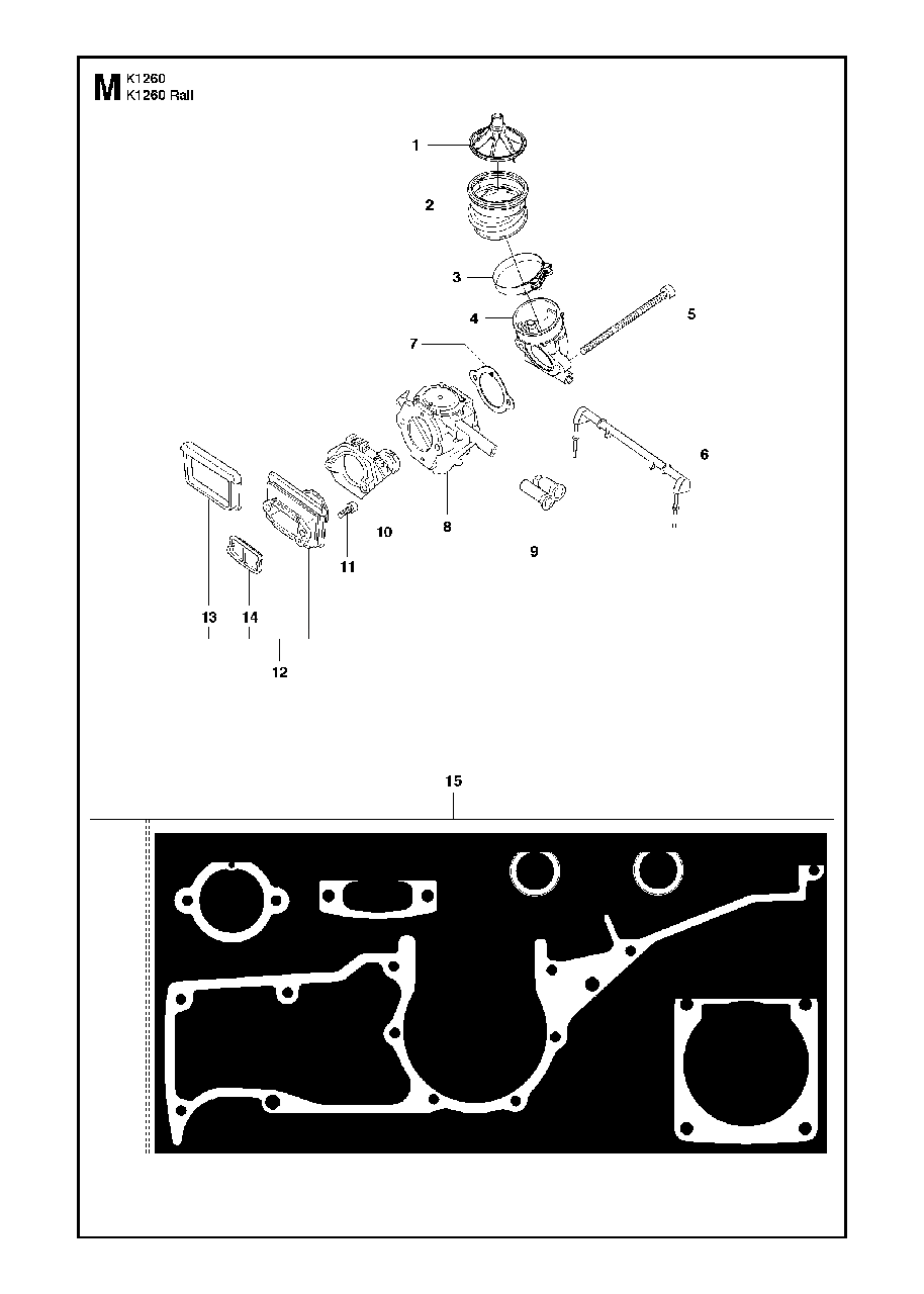 Carburetor Diagram and Parts List for K1260RAIL 2010-10 Husqvarna Circular Saw