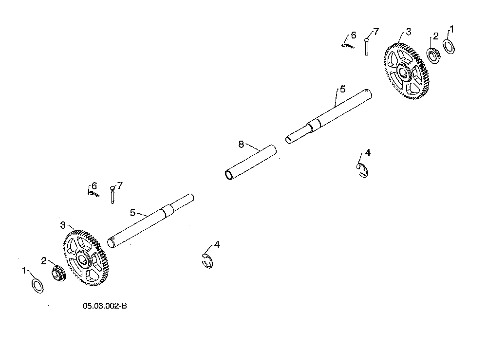 Axle shaft/gears Diagram and Parts List for 96193009705  Husqvarna Snow Blower