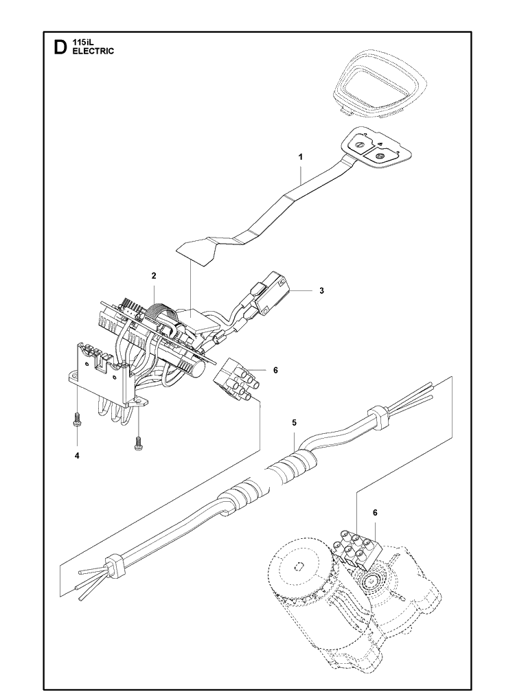 Electrical Diagram and Parts List for 115IL (967098801)(20170200001-20175299999) Husqvarna Edger
