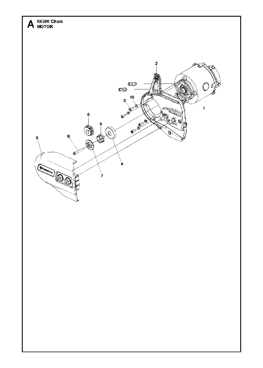 Motor Diagram and Parts List for K6500CHAIN 2015-03 Husqvarna Circular Saw