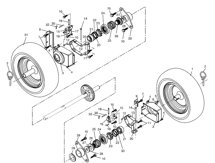 Wheels Diagram and Parts List for 1130 (STE XP)(2004-07) Husqvarna Snow Blower