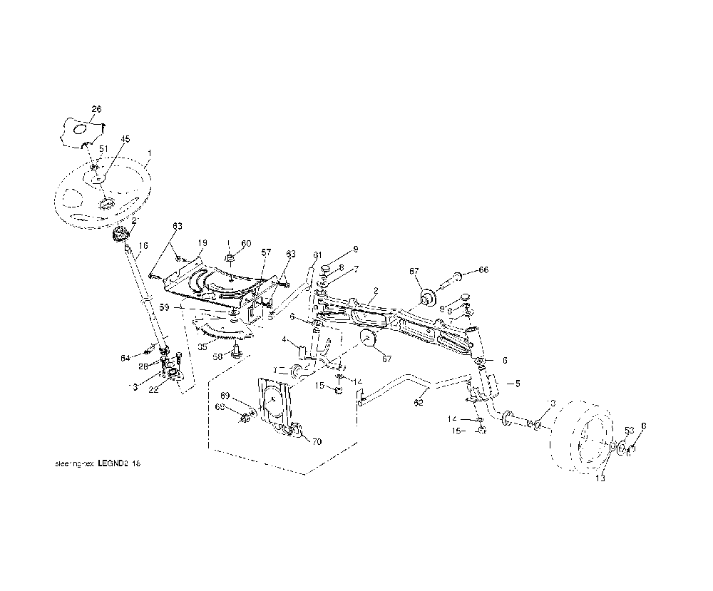 Steering Diagram and Parts List for GTH260TWIN (96041004500)(2007-02) Husqvarna Lawn Tractor