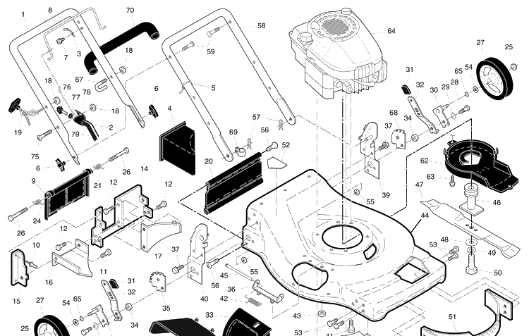 Repair Parts 2 Diagram and Parts List for 62522FE (96143004400)(2009-01) Husqvarna Lawn Mower