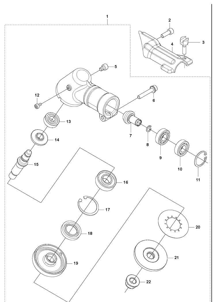 Bevel Gear 2 Diagram and Parts List for 241R 20144900001-Current Husqvarna Brush Cutter