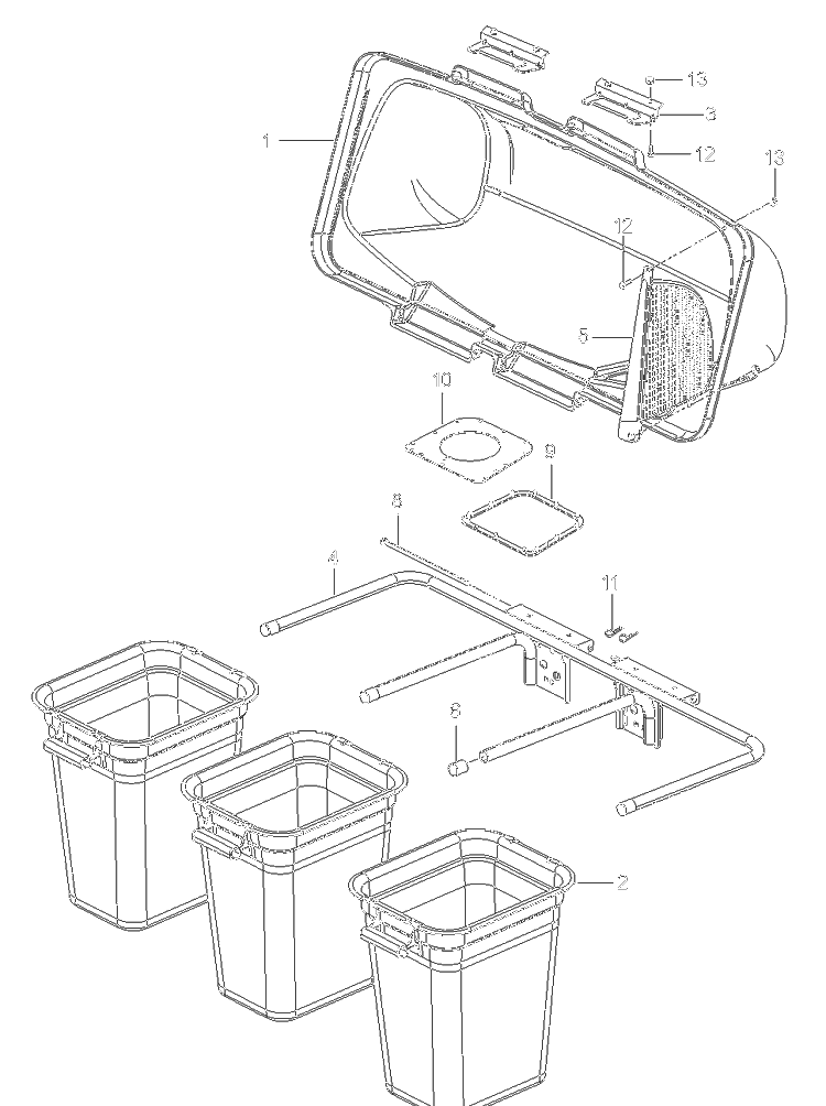 Bagger Diagram and Parts List for 54IN 2019-05 Husqvarna Lawn Tractor Accessories