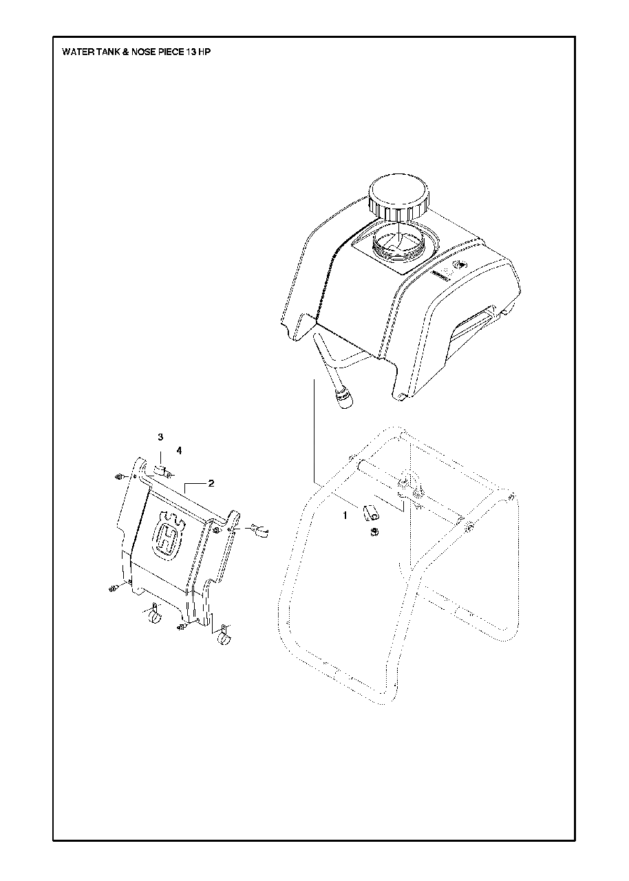 Water Tank And Nose Piece Diagram and Parts List for FS520 (FS 524)(2007-08) Husqvarna Circular Saw