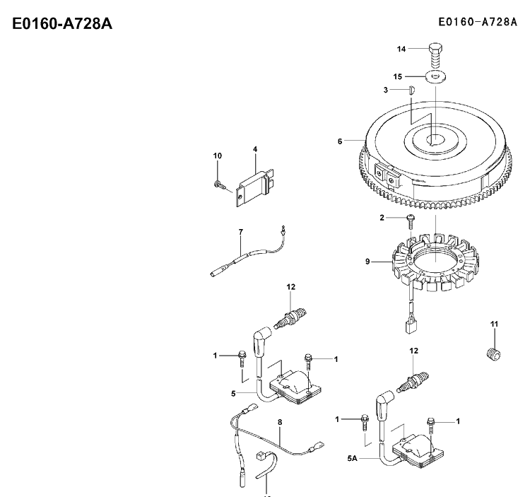 Electrical Diagram and Parts List for FH641V 2001-03 Husqvarna Engine