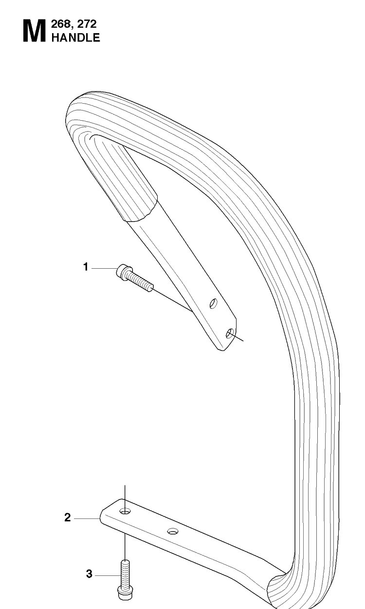 Handle Diagram and Parts List for 272XP 20091400001-20163200000 Husqvarna Chainsaw