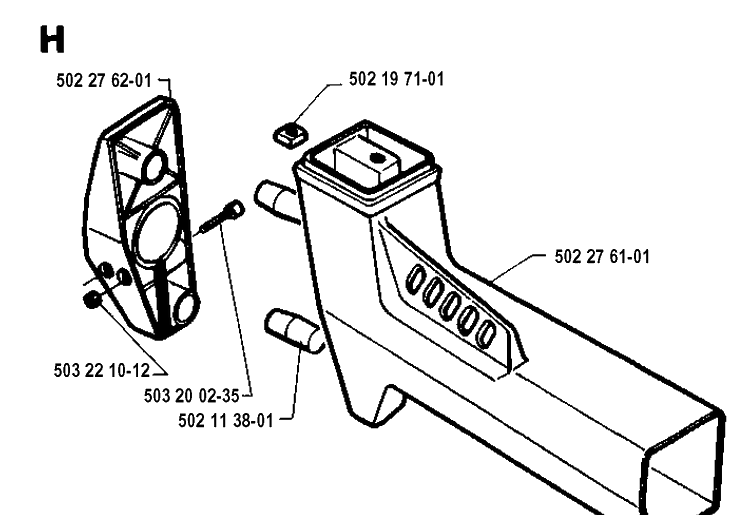 Tower Diagram and Parts List for 245RX 19941400001-19962200000 Husqvarna Brush Cutter