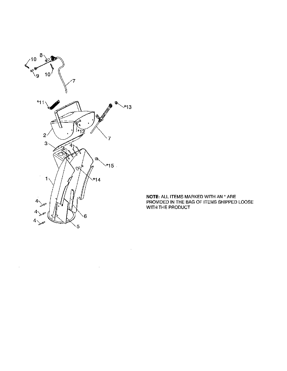 Chute deflector Diagram and Parts List for ST224-96193009602  Husqvarna Snow Blower