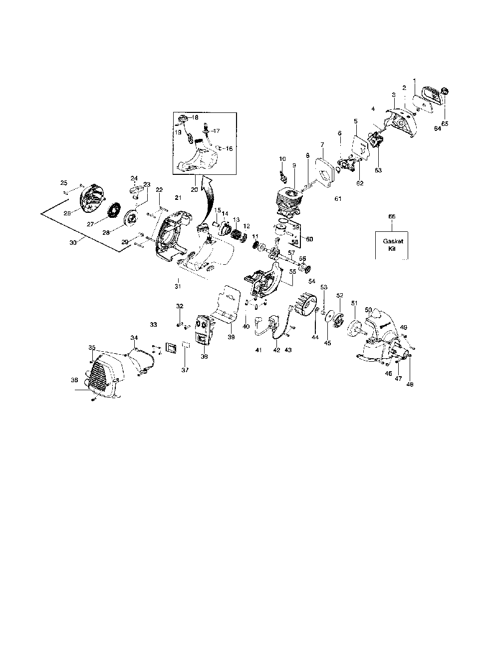 Cylinder/crankshaft/crankcase Diagram and Parts List for 125C-CANADA  Husqvarna Trimmer