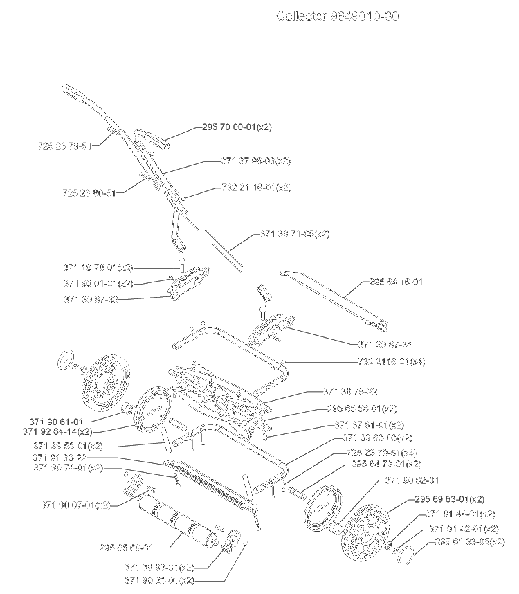 Collector Diagram and Parts List for 54EXCLUSIVEREEL (964914052)(2008-08) Husqvarna Lawn Mower