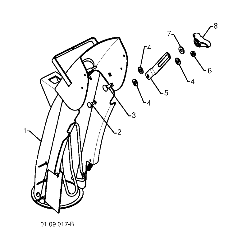 Control Panel And Discharge Chute Diagram and Parts List for 5524ST 2010-04 Husqvarna Snow Blower