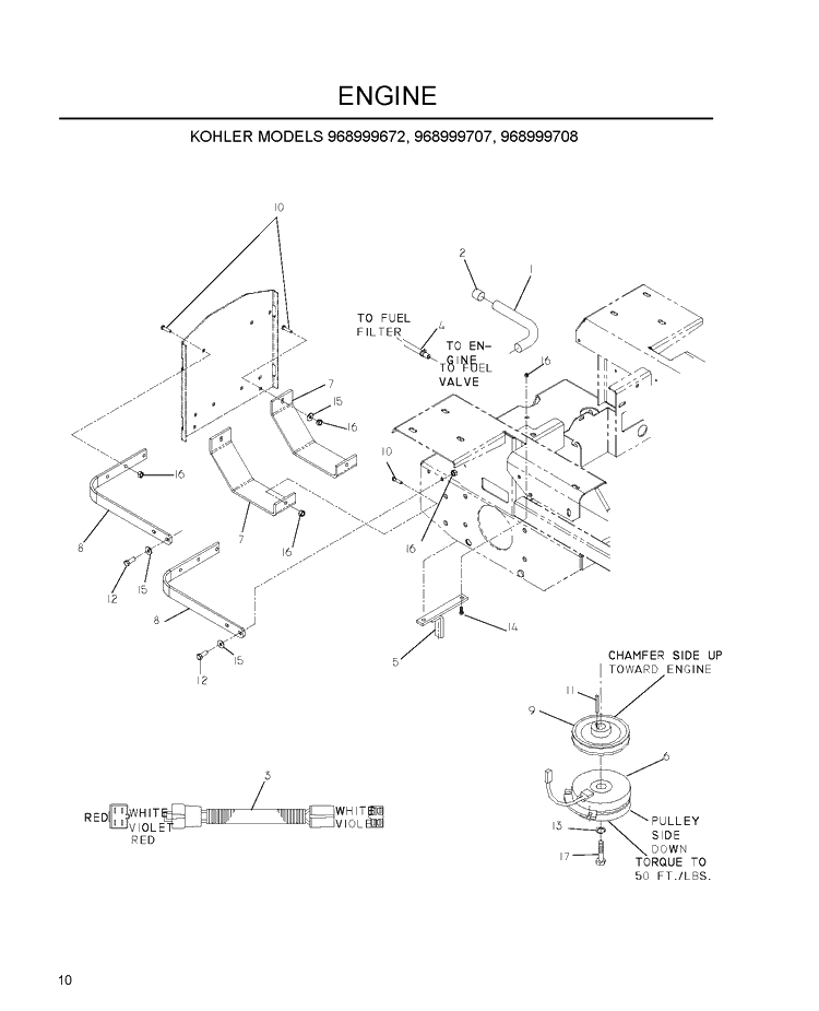 Engine Diagram and Parts List for IZ5223 (968999707)(2007-09) Husqvarna Lawn Mower