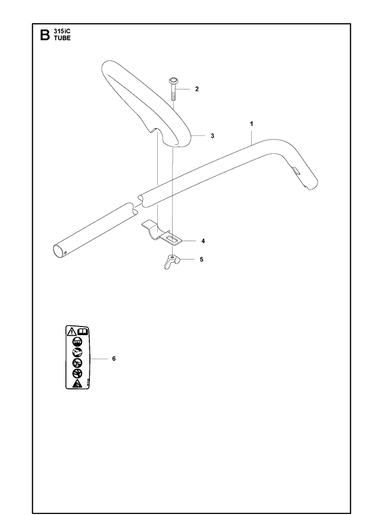 Tube Diagram and Parts List for 315IC  Husqvarna Edger