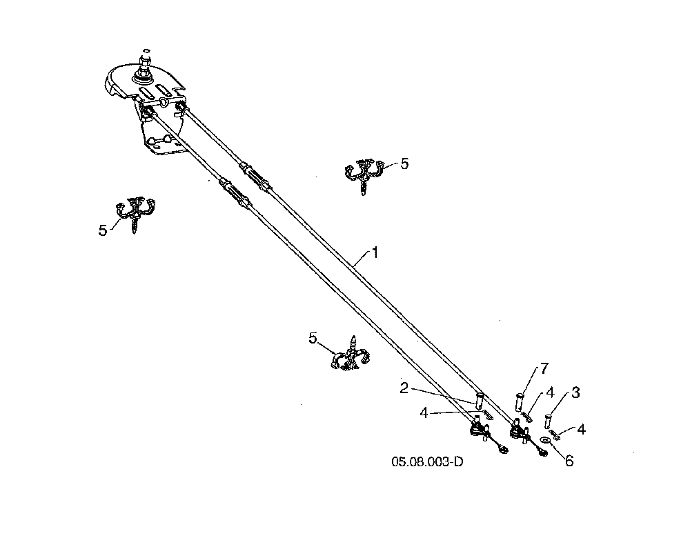 Rotator cable Diagram and Parts List for 96193009705  Husqvarna Snow Blower