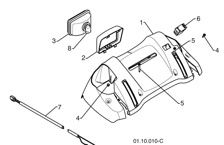 Handles 4 Diagram and Parts List for ST276EP (96191003200)(2009-09) Husqvarna Snow Blower