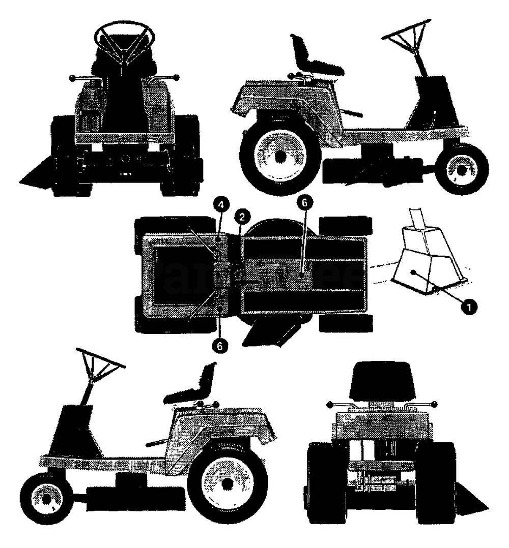 Decals Instructional Diagram and Parts List for R800 1993-04 Husqvarna Lawn Tractor