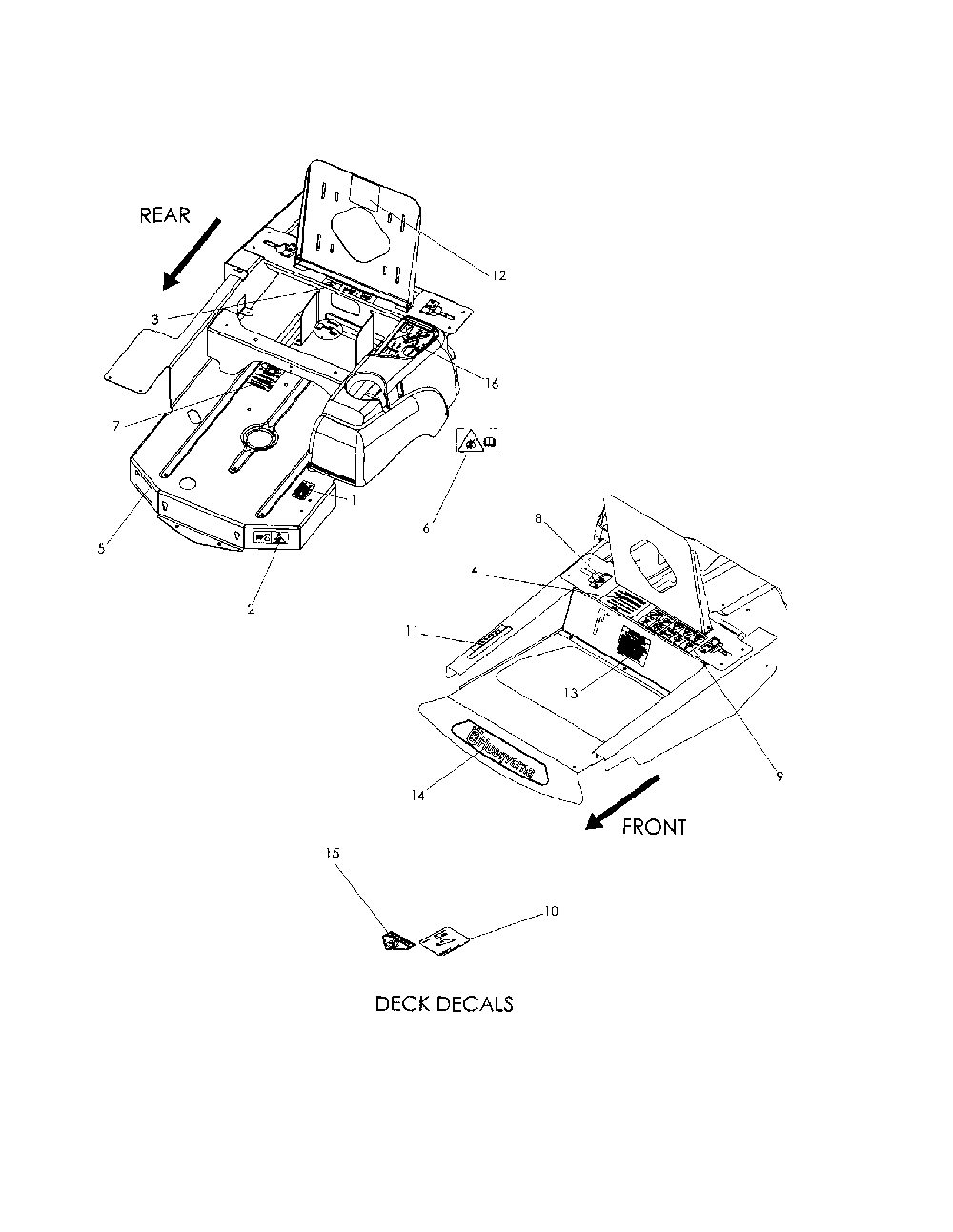 Decals Diagram and Parts List for 968999685  Husqvarna Lawn Mower