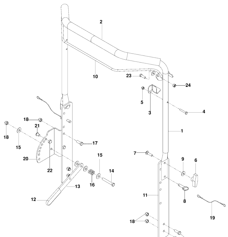 Handle Diagram and Parts List for DTF226 (966068501)(2009-09) Husqvarna Seeder