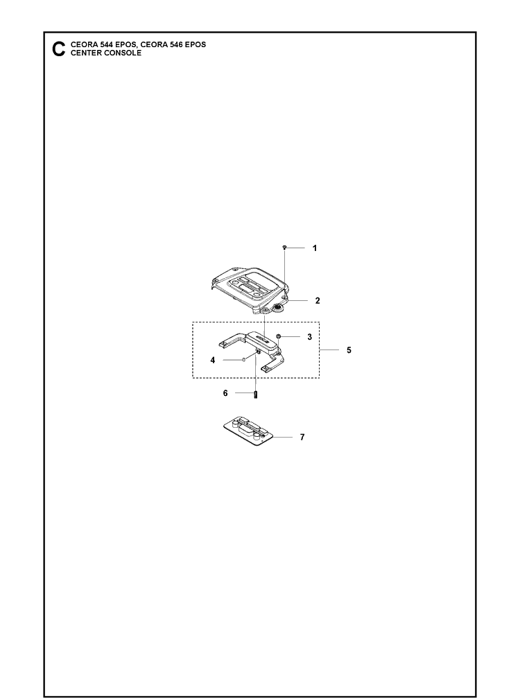 Center Consol Diagram and Parts List for CEORA546EPOS  Husqvarna Lawn Mower