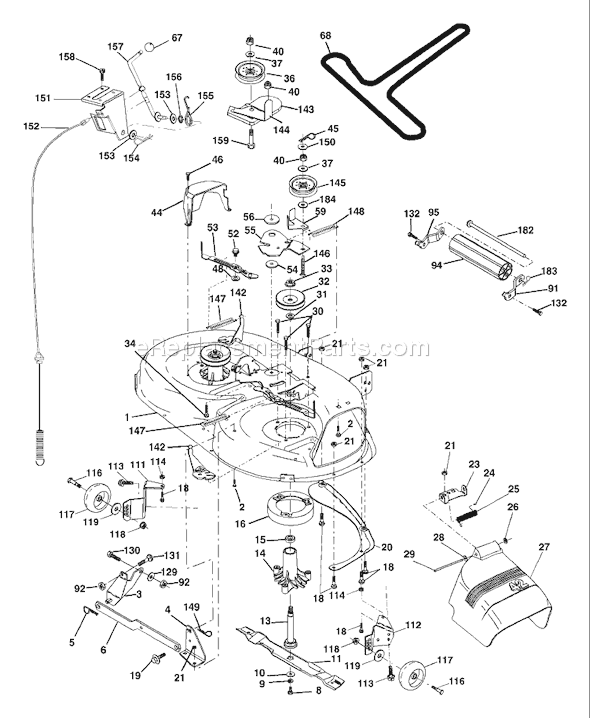 Page F Diagram and Parts List for YTH1842C (954569790) (2003-02) Husqvarna Lawn Tractor