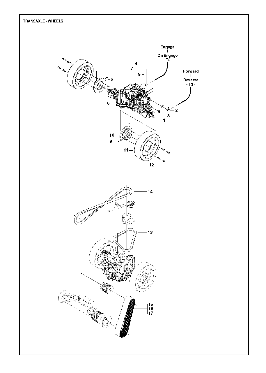 Transaxle - Wheels Diagram and Parts List for FS520 (FS 524)(2007-08) Husqvarna Circular Saw