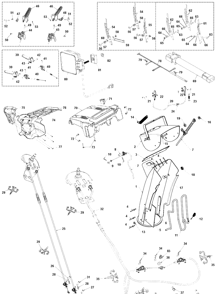 Control Panel And Discharge Chute 3 Diagram and Parts List for ST224  Husqvarna Snow Blower