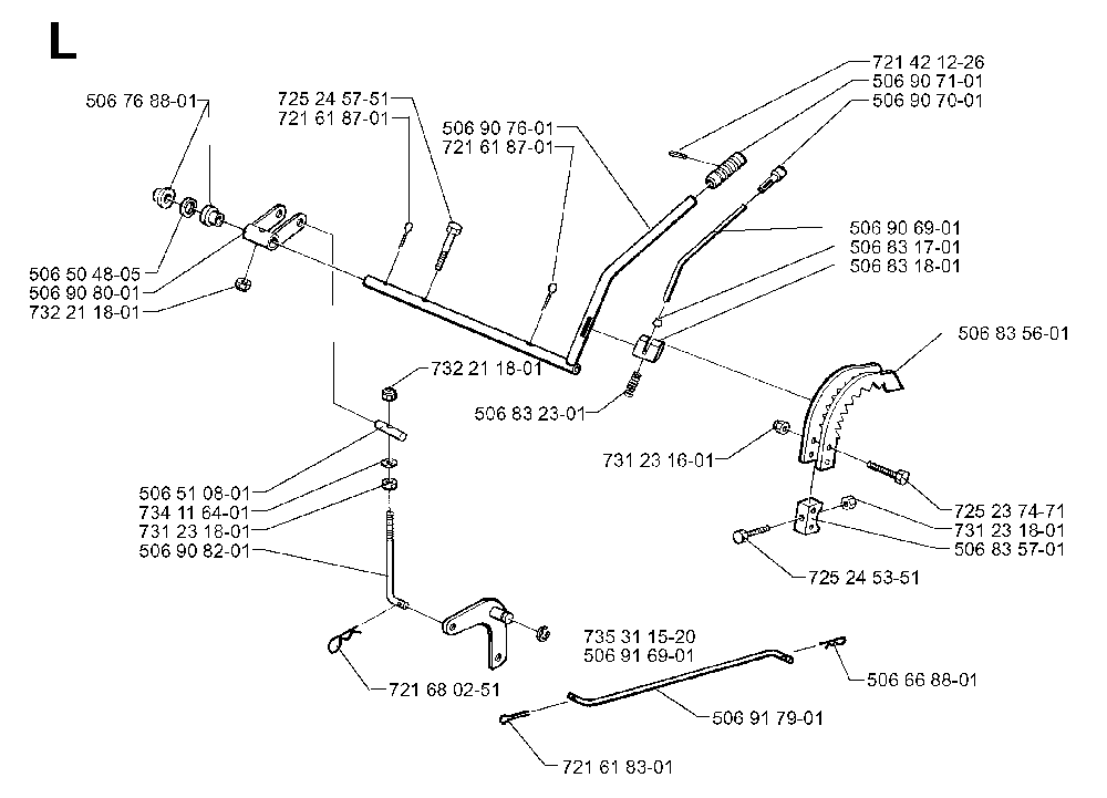 Controls Diagram and Parts List for RIDER970HSTBIOCLIP 1997-02 Husqvarna Lawn Tractor