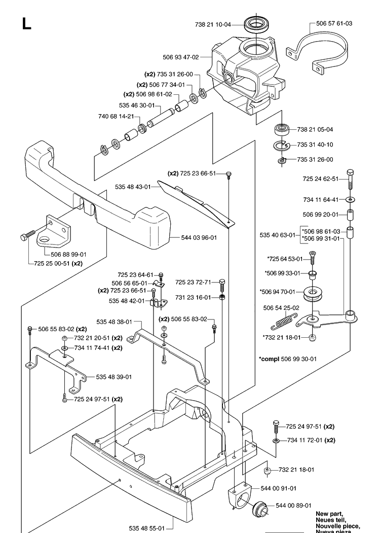 Steering Column Diagram and Parts List for PR18AWD (953536601)(2005-03) Husqvarna Lawn Mower