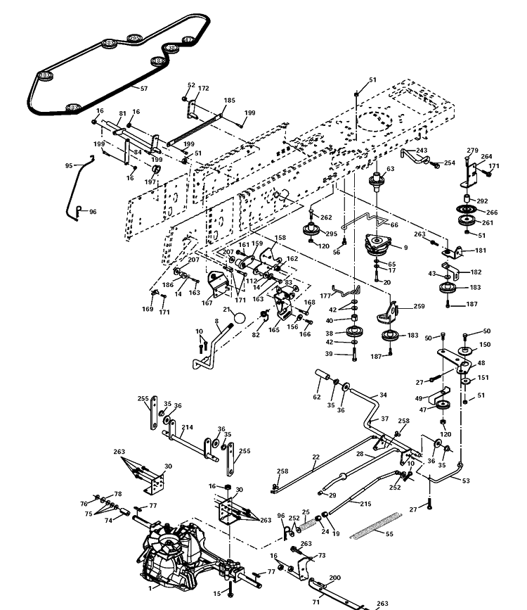 Drive Diagram and Parts List for CTH150 (96061018103)(2008-09) Husqvarna Lawn Tractor