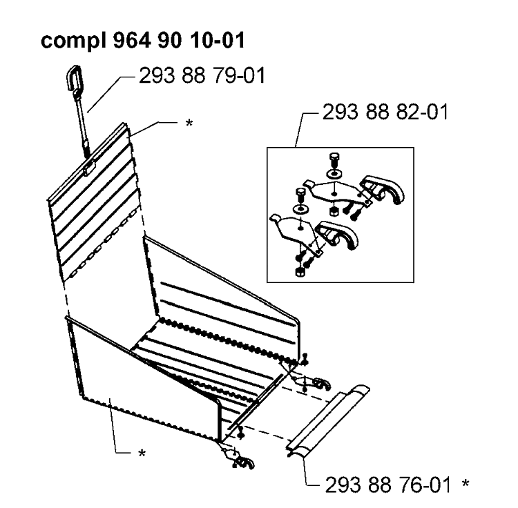 Bagger Diagram and Parts List for 54 2000-08 Husqvarna Lawn Mower