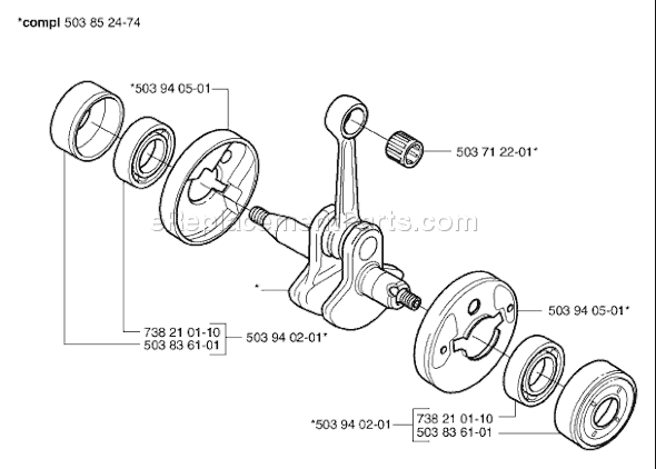 Page F Diagram and Parts List for 326SX 2002-10 Husqvarna Lawn Tractor Accessories