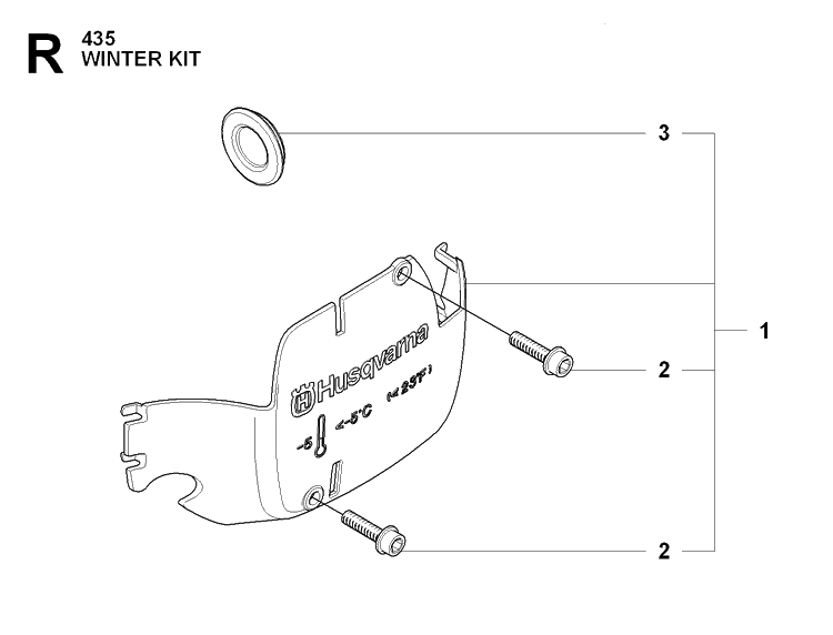 Winter Kit Diagram and Parts List for 435 20081800001-20090400000 Husqvarna Chainsaw