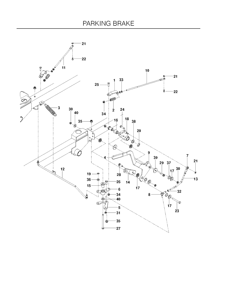 Parking Brake Diagram and Parts List for PZ29D (96655480101)(2015-02) Husqvarna Lawn Mower