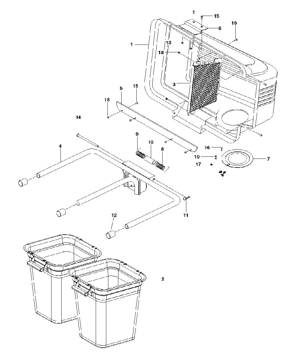 Bagger Diagram and Parts List for FCS42IN (587412401)(2014-02) Husqvarna Lawn Tractor Accessories