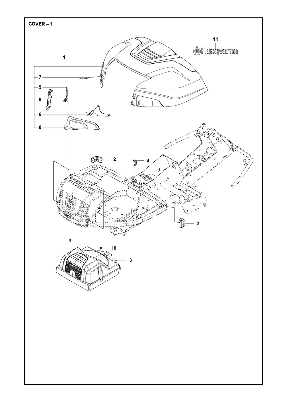 Cover Diagram and Parts List for R216TAWD2018-2021  Husqvarna Lawn Tractor