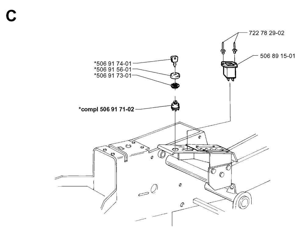 Electrical Diagram and Parts List for PF18 2000-03 Husqvarna Lawn Tractor