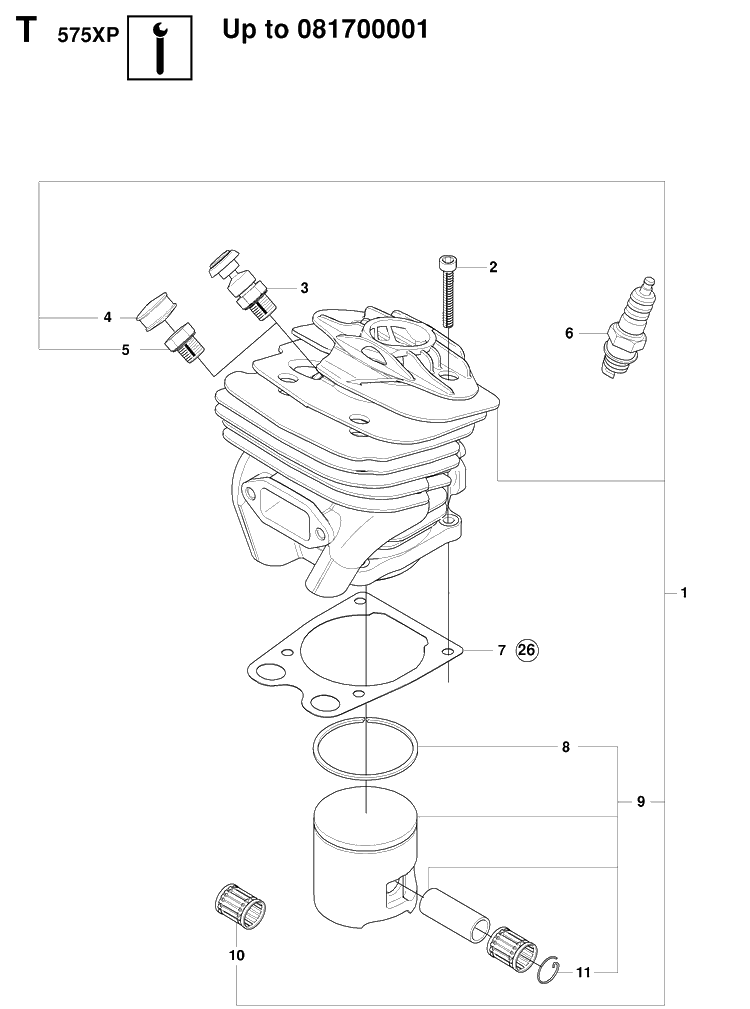 Service Updates 2 Diagram and Parts List for 570 (570 EPA)(20090100001-Current) Husqvarna Chainsaw