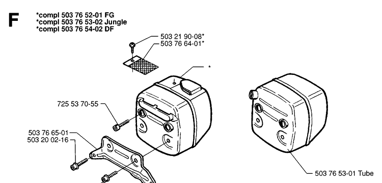 Muffler Diagram and Parts List for 365 19974900001-19991400000 Husqvarna Chainsaw