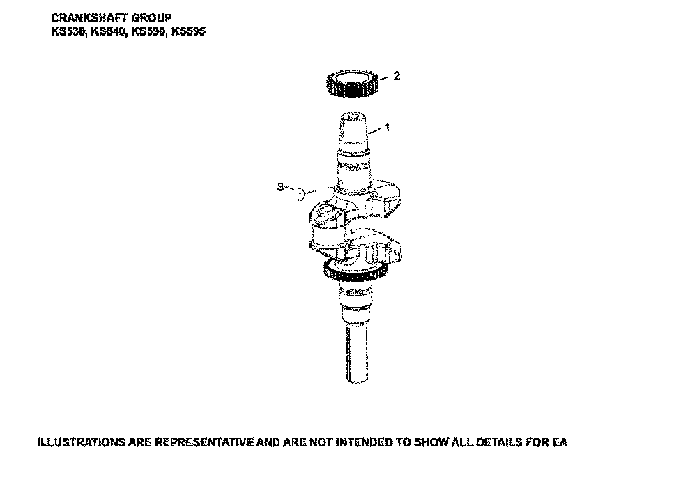 Crankshaft Diagram and Parts List for LT1597-96041039300  Husqvarna Lawn Tractor